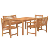 5 Piece Garden Dining Set Solid Wood Teak - Side View