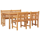 4 Piece Garden Dining Set Solid Wood Teak - Side View