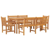 5 Piece Garden Dining Set Solid Wood Teak - Side View