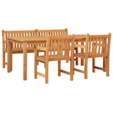 4 Piece Garden Dining Set Solid Wood Teak - Side View