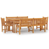 5 Piece Garden Dining Set Solid Wood Teak - Front View