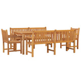 5 Piece Garden Dining Set Solid Wood Teak