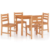 5 Piece Garden Dining Set Solid Wood Teak - Front View