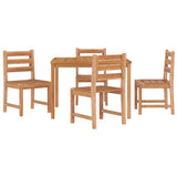 5 Piece Garden Dining Set Solid Wood Teak - Side View