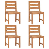 5 Piece Garden Dining Set Solid Wood Teak - Top-Down View