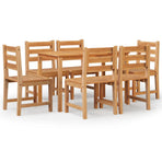 7 Piece Garden Dining Set Solid Wood Teak