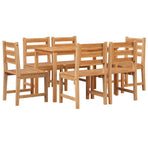 7 Piece Garden Dining Set Solid Wood Teak