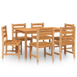 7 Piece Garden Dining Set Solid Wood Teak - Front View