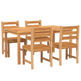 5 Piece Garden Dining Set Solid Wood Teak - Side View
