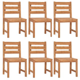 7 Piece Garden Dining Set Solid Wood Teak - Top-Down View