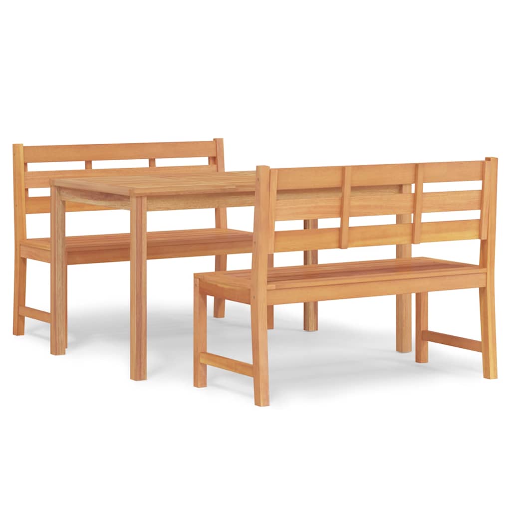 3 Piece Garden Dining Set Solid Wood Teak