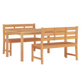 3 Piece Garden Dining Set Solid Wood Teak - Side View