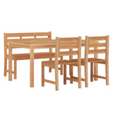 4 Piece Garden Dining Set Solid Wood Teak - Side View