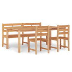 4 Piece Garden Dining Set Solid Wood Teak