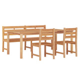 4 Piece Garden Dining Set Solid Wood Teak - Side View