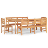 5 Piece Garden Dining Set Solid Wood Teak - Front View
