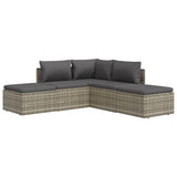 5 Piece Garden Lounge Set with Cushions Grey Poly Rattan - Top-Down View