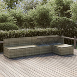 5 Piece Garden Lounge Set with Cushions Grey Poly Rattan