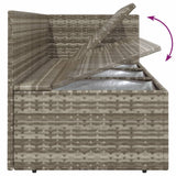 5 Piece Garden Lounge Set with Cushions Grey Poly Rattan - Low Angle