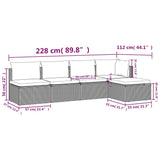 5 Piece Garden Lounge Set with Cushions Grey Poly Rattan - Extra Image