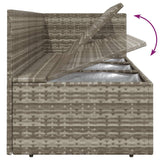 6 Piece Garden Lounge Set with Cushions Grey Poly Rattan - Low Angle