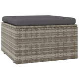 5 Piece Garden Lounge Set with Cushions Grey Poly Rattan - Close-Up Angle
