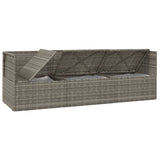 4 Piece Garden Lounge Set with Cushions Grey Poly Rattan