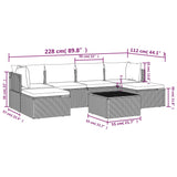 7 Piece Garden Lounge Set with Cushions Grey Poly Rattan - Extra Image
