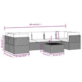 8 Piece Garden Lounge Set with Cushions Grey Poly Rattan