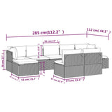 9 Piece Garden Lounge Set with Cushions Grey Poly Rattan