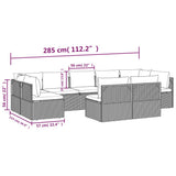 9 Piece Garden Lounge Set with Cushions Grey Poly Rattan - Extra Image