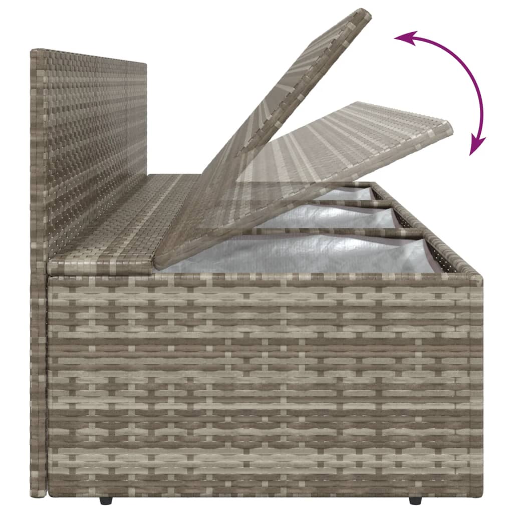 13 Piece Garden Lounge Set with Cushions Grey Poly Rattan