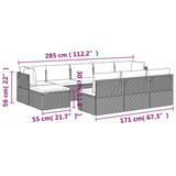 10 Piece Garden Lounge Set with Cushions Grey Poly Rattan
