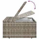 4 Piece Garden Lounge Set with Cushions Grey Poly Rattan - Low Angle