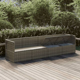 4 Piece Garden Lounge Set with Cushions Grey Poly Rattan - Top-Down View
