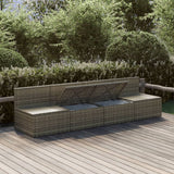 4 Piece Garden Lounge Set with Cushions Grey Poly Rattan