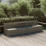 4 Piece Garden Lounge Set with Cushions Grey Poly Rattan - Top-Down View