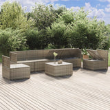 7 Piece Garden Lounge Set with Cushions Grey Poly Rattan
