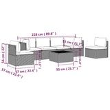 7 Piece Garden Lounge Set with Cushions Grey Poly Rattan - Extra Image