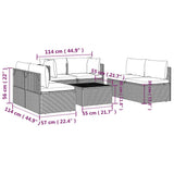7 Piece Garden Lounge Set with Cushions Grey Poly Rattan - Extra Image