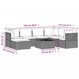 8 Piece Garden Lounge Set with Cushions Grey Poly Rattan - Extra Image