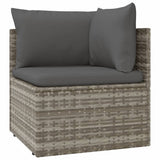 10 Piece Garden Lounge Set with Cushions Grey Poly Rattan - 45-Degree Angle