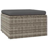 10 Piece Garden Lounge Set with Cushions Grey Poly Rattan - Close-Up Angle