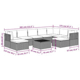 10 Piece Garden Lounge Set with Cushions Grey Poly Rattan