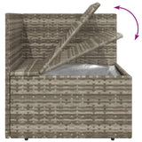 4 Piece Garden Lounge Set with Cushions Grey Poly Rattan - Close-Up Angle