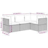 4 Piece Garden Lounge Set with Cushions Grey Poly Rattan - Extra Image