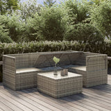 5 Piece Garden Lounge Set with Cushions Grey Poly Rattan - Top-Down View