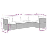 5 Piece Garden Lounge Set with Cushions Grey Poly Rattan - Extra Image