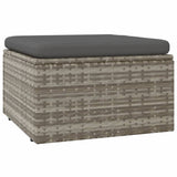 6 Piece Garden Lounge Set with Cushions Grey Poly Rattan - Close-Up Angle