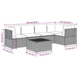 6 Piece Garden Lounge Set with Cushions Grey Poly Rattan - Extra Image